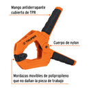 Prensa Resorte 4" Cuerpo de Nylon con Mango de TPR Truper