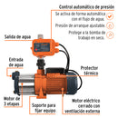 Bomba Presurizadora para Agua 1 HP Multietapas con Control Truper