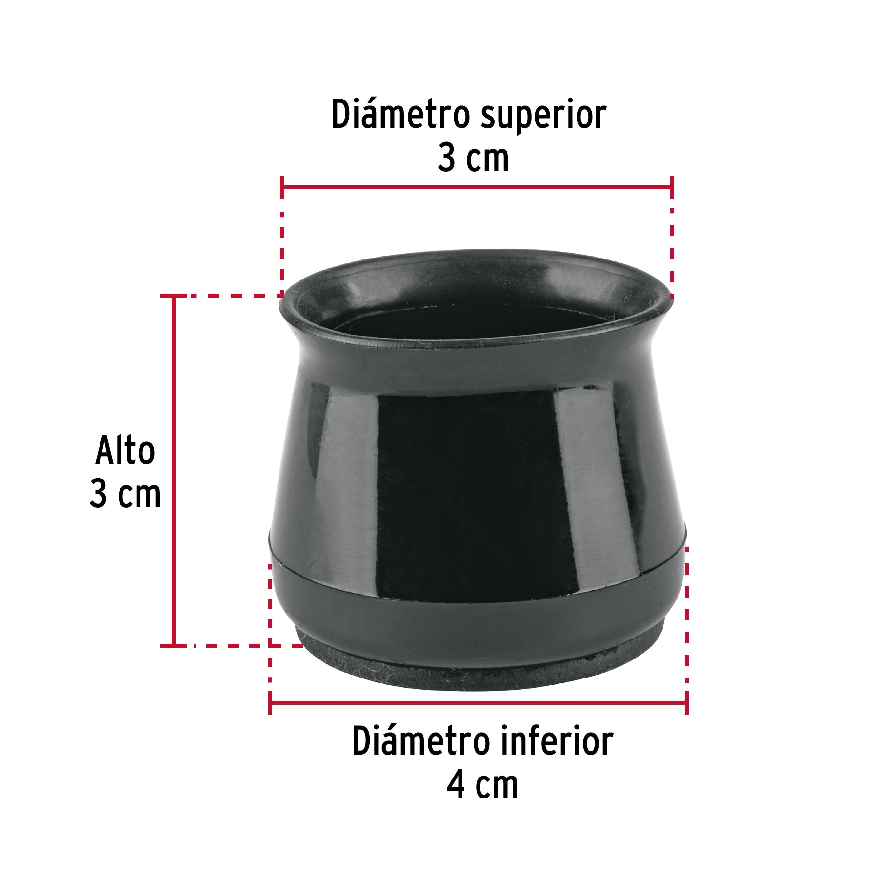 Protectores para Patas de Silla Negro Hermex Caja 24 Piezas