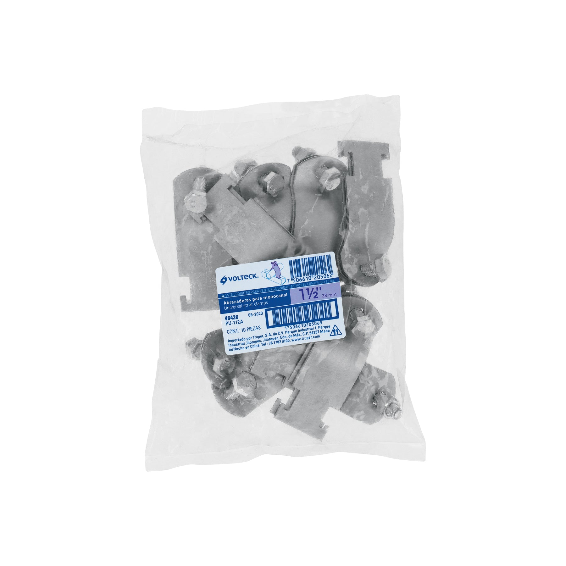 Abrazadera Unicanal Volteck 1"1/2 (38 mm)