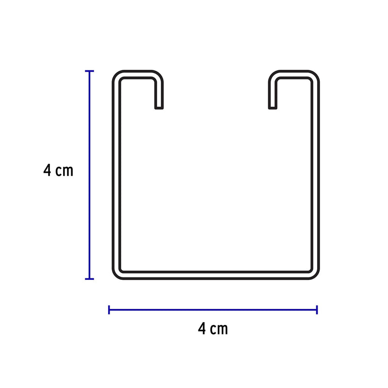 Barra Unicanal 4 X 4 cms de 3 Metros Calibre 18 Perforado Volteck