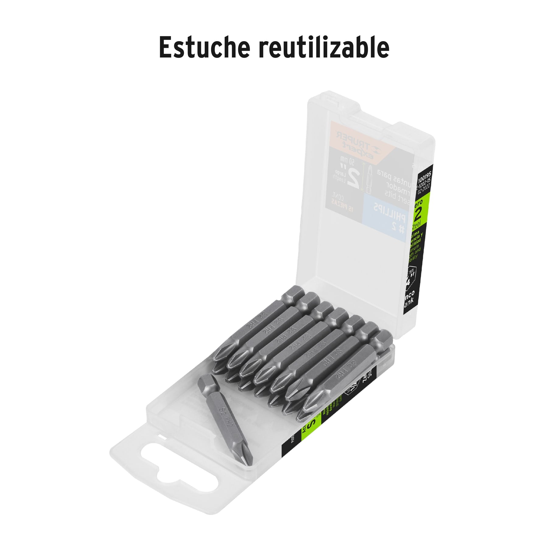 Puntas de Cruz PH2 X 2" Truper Estuche 15 Piezas