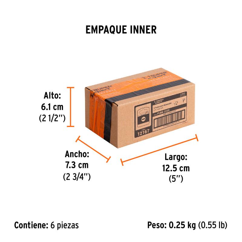 Puntas Planas de 1/4" X 1" Truper Expert