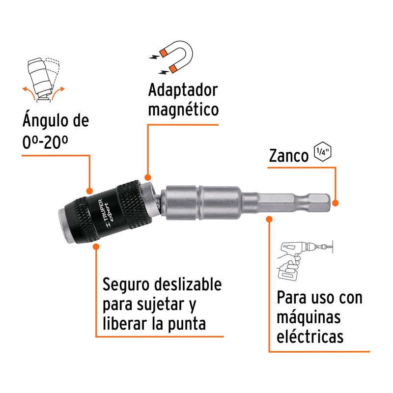 Extension Magnetica Articulada 4"3/4 para Puntas Truper EXPERT