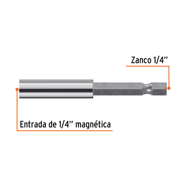 Extension Magnetica Hexagonal 70 mm Cuadro 1/4" Truper