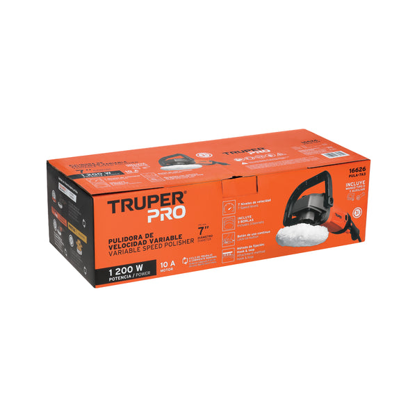 Pulidora Rotativa 7" - 1,200 Watts TRUPER PRO