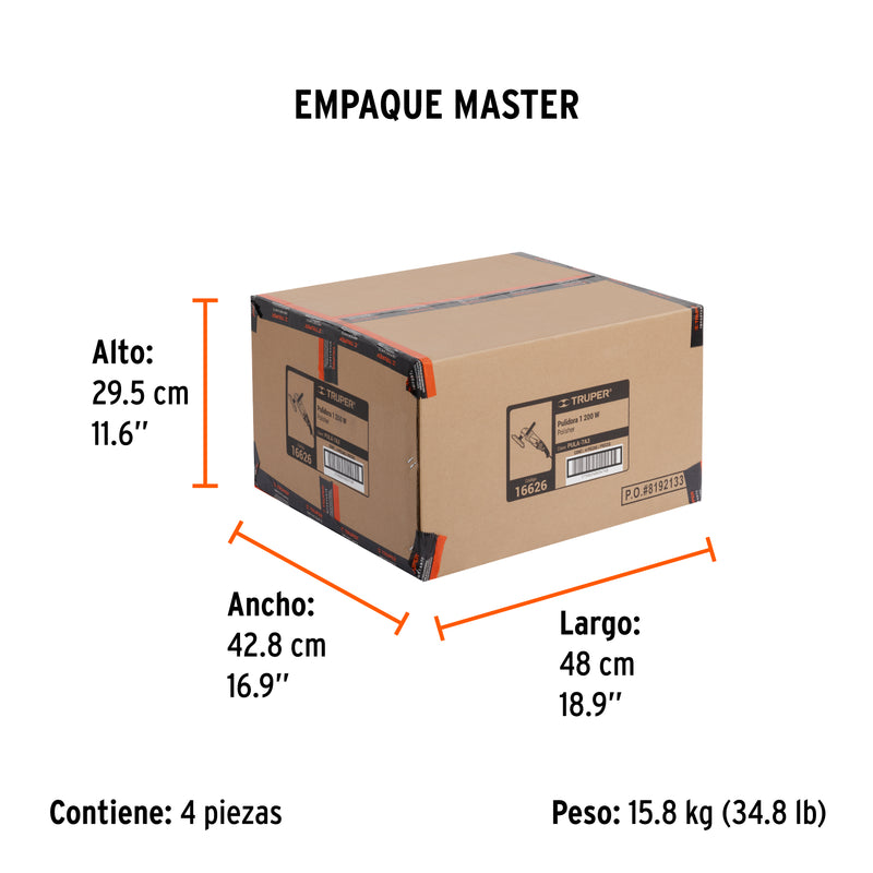 Pulidora Rotativa 7" - 1,200 Watts TRUPER PRO