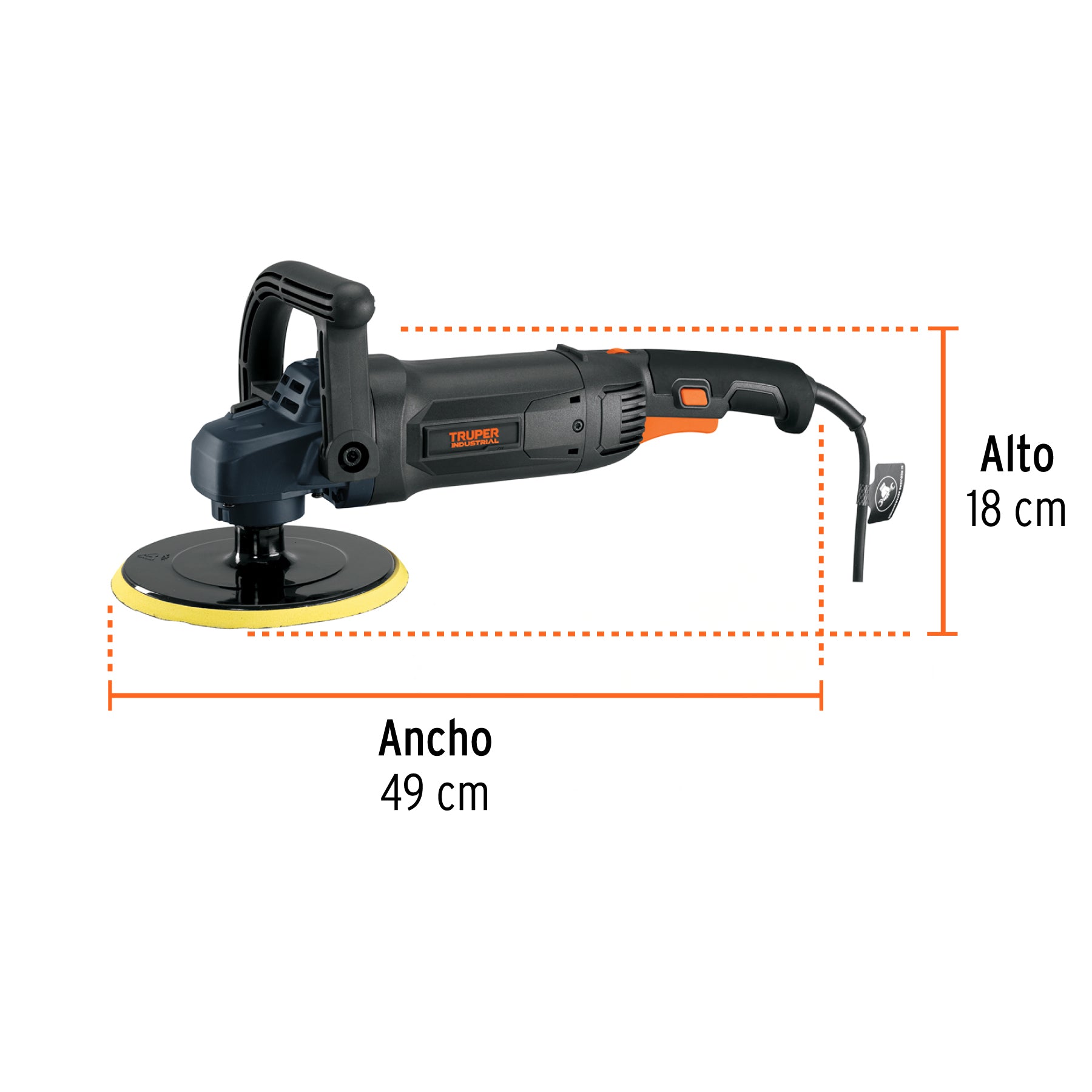 Pulidora Rotativa 7" - 1,200 Watts TRUPER INDUSTRIAL