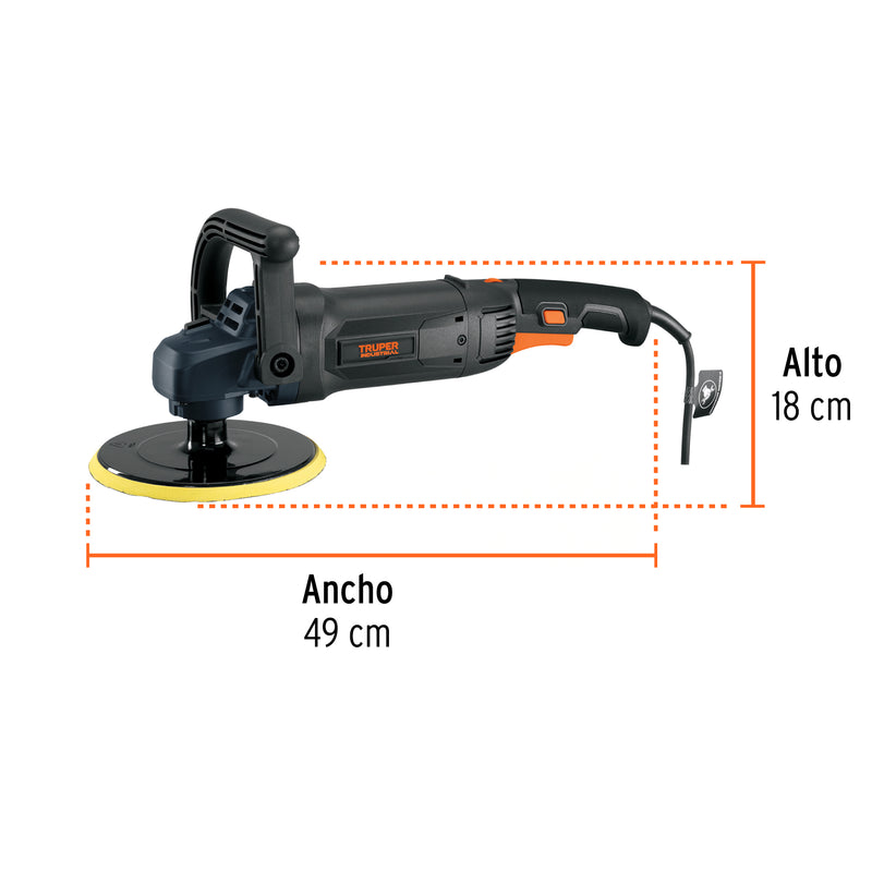 Pulidora Rotativa 7" - 1,200 Watts TRUPER INDUSTRIAL