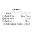 Juego de 40 Puntas de Impacto para Desarmador Truper Expert