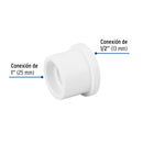 Reduccion Bushing PVC Hidraulico 1" x  1/2"