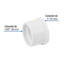 Reduccion Bushing PVC Hidraulico 1"1/2 x 1"