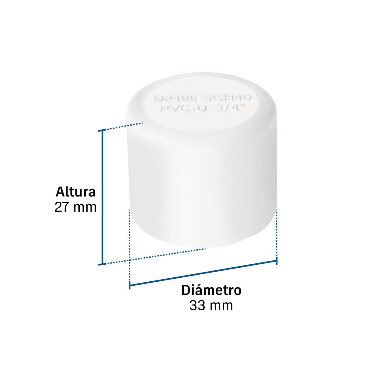 Tapon Capa Roscable PVC Hidraulico FOSET  3/4"