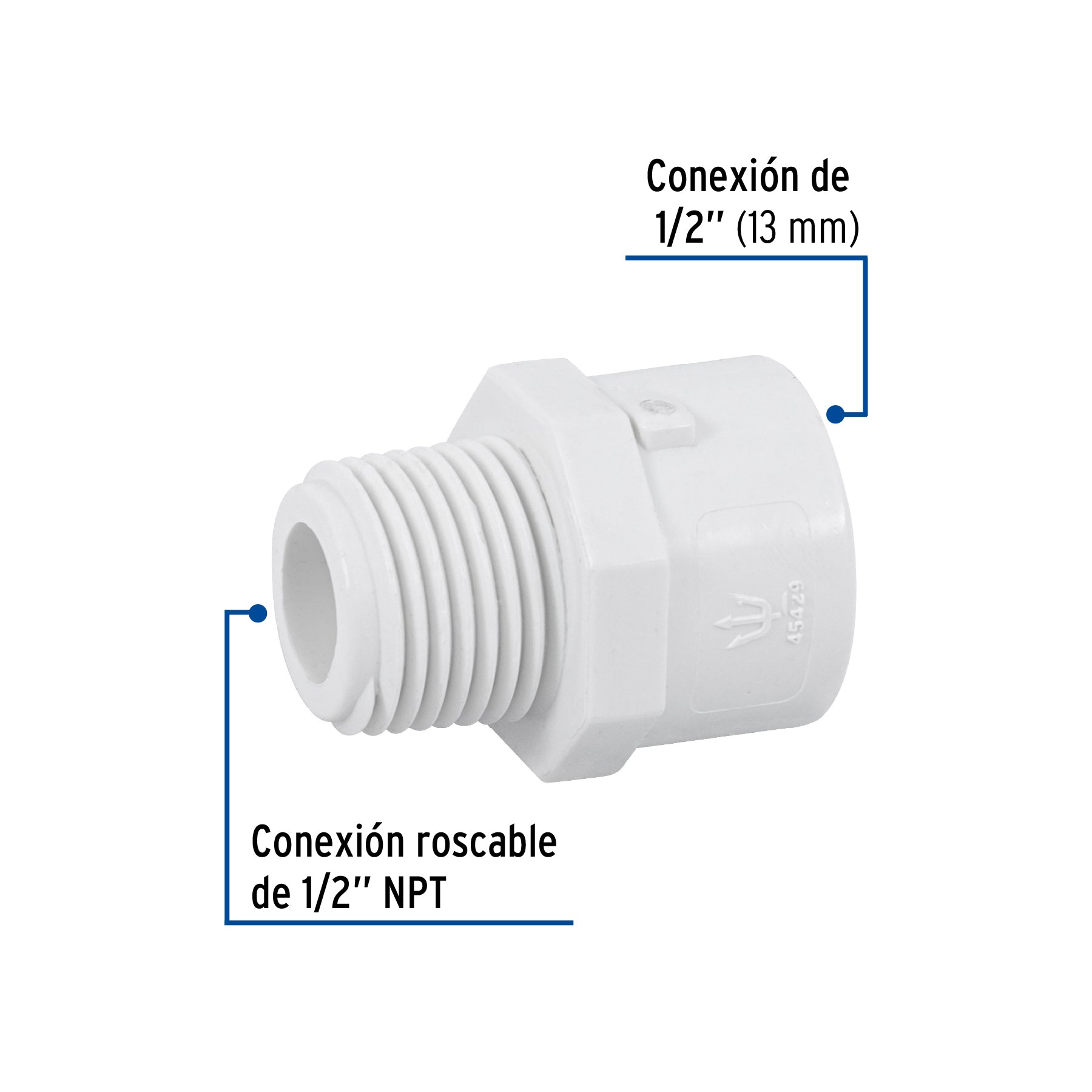 Conector Exterior PVC Hidraulico Saniflow  1/2" (13 mm)