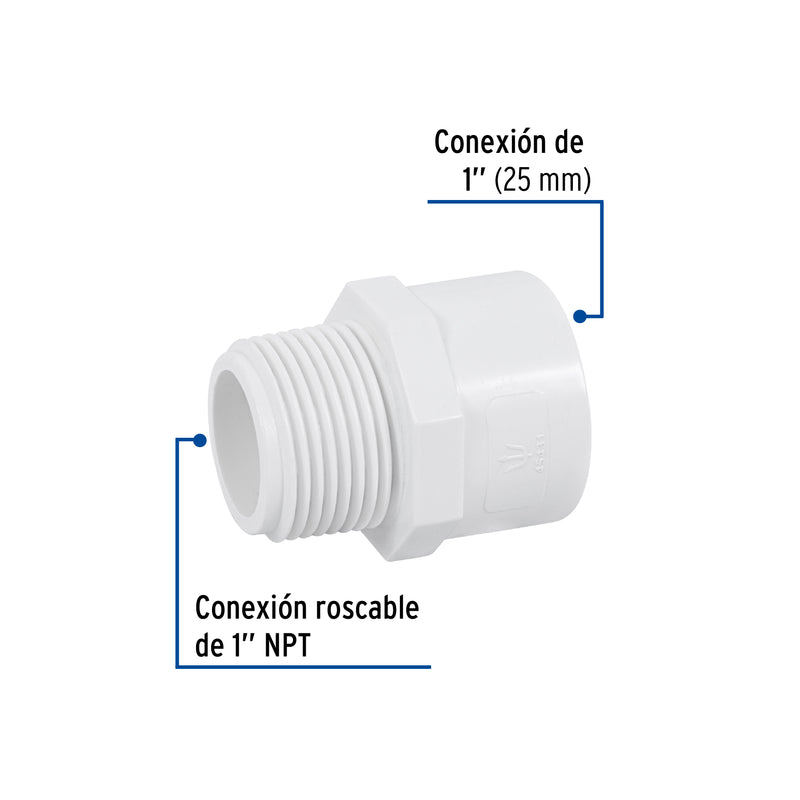 Conector Exterior PVC Hidraulico Saniflow 1" (25 mm)