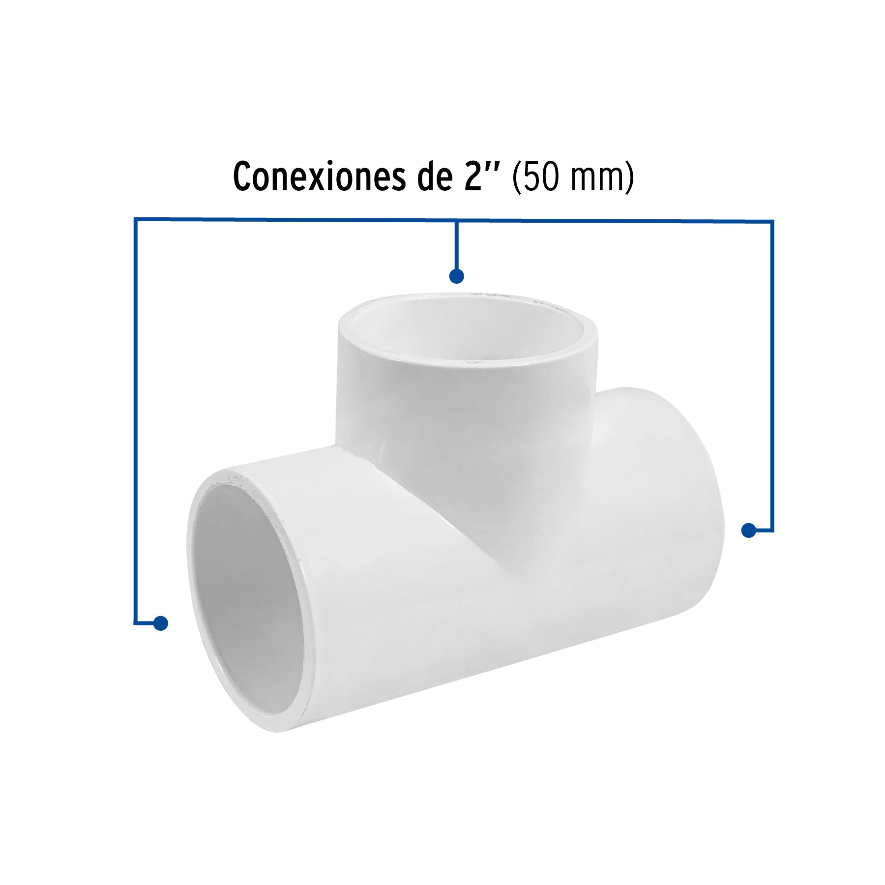 Tee PVC Hidraulico Saniflow 2" (50 mm)