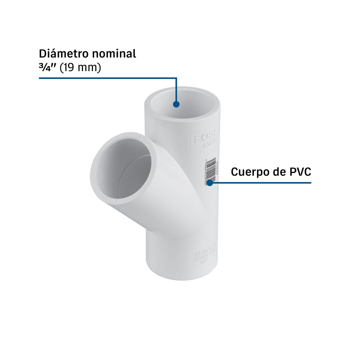 Yee PVC Hidraulico FOSET  3/4"