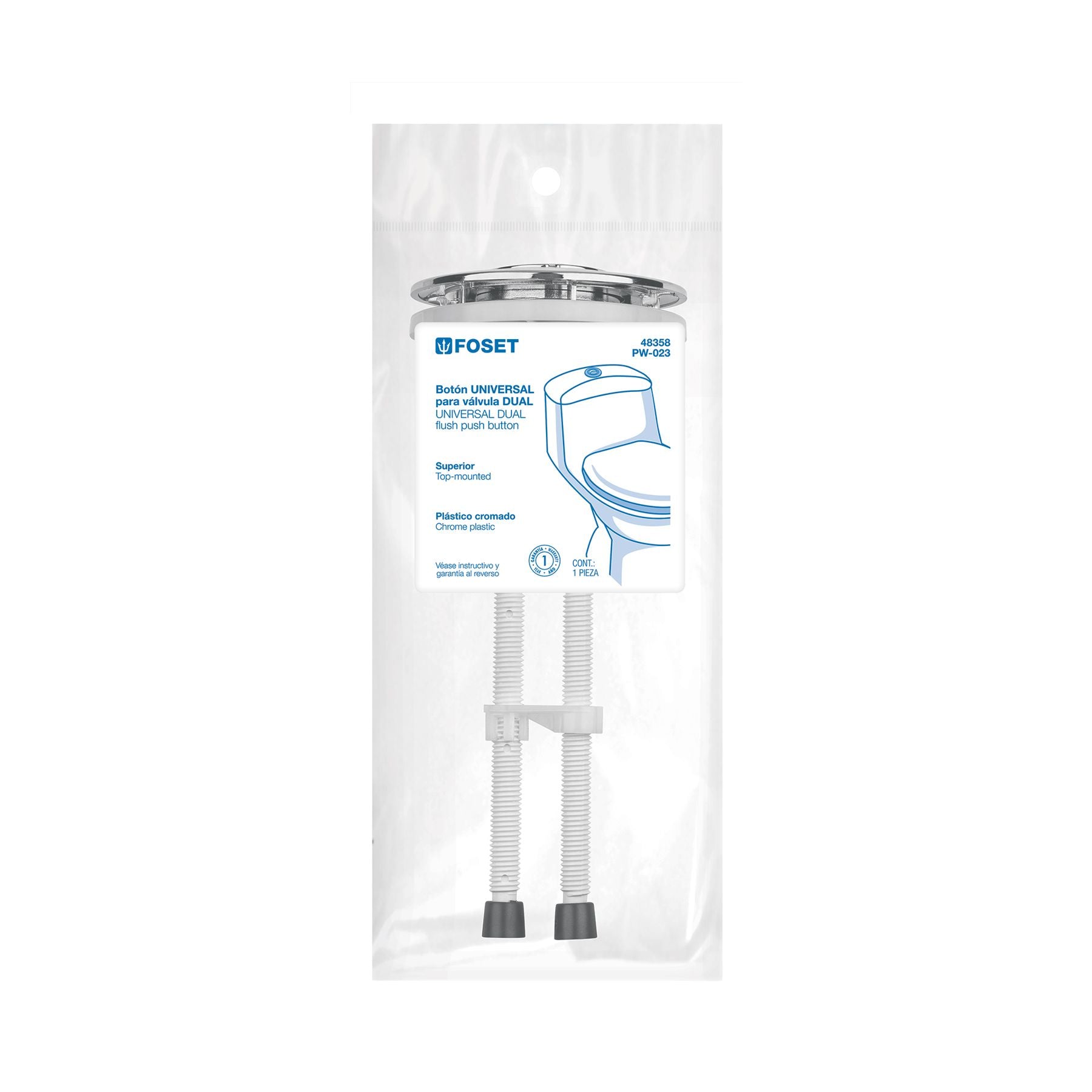 Boton Superior Universal para WC con Valvula Dual FOSET