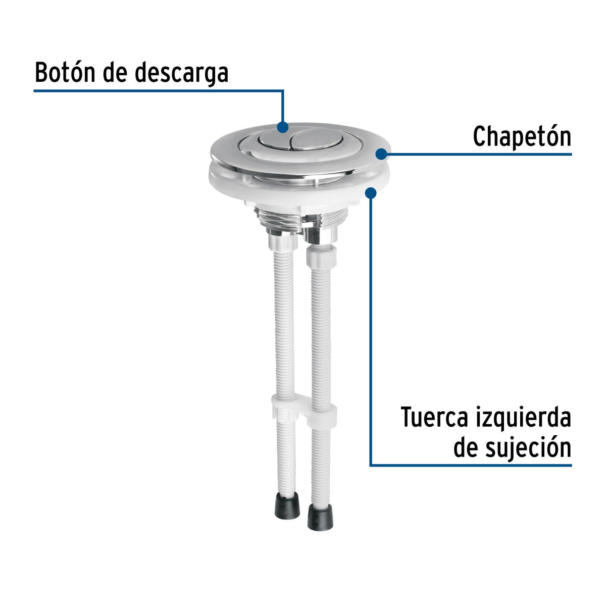 Boton Superior Universal para WC con Valvula Dual FOSET
