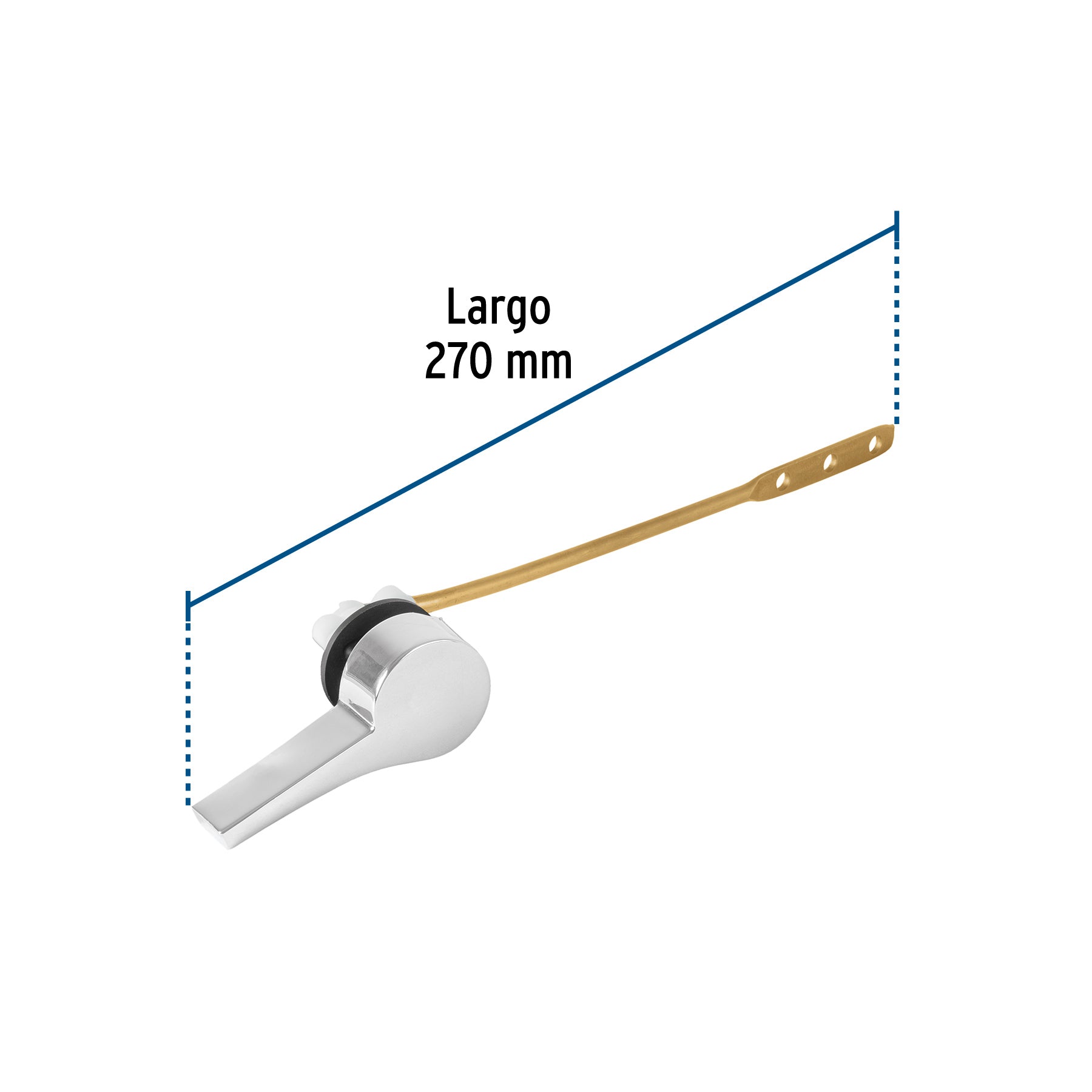 Palanca Frontal para WC Minimalista  Metalica Cromada Foset