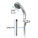 Regadera de Telefono 3" con Soporte 5 Funciones Acabado Cromo Foset Aqua