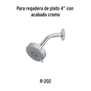 Regadera Cromo 4" con 5 Funciones sin Brazo Foset Element