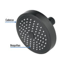 Regadera Redonda 4"1/4 de ABS Foset Basic Negro