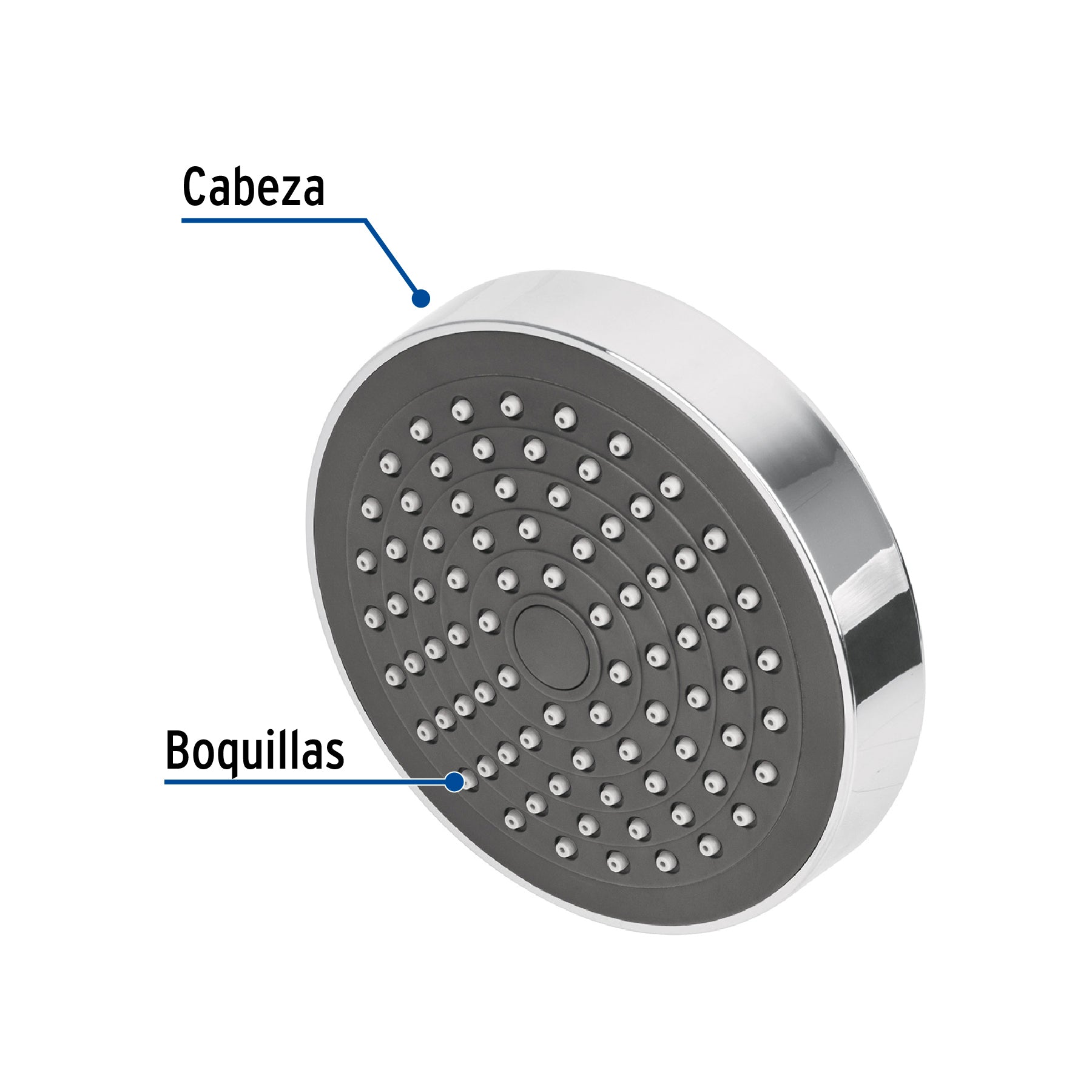 Regadera Redonda 4"1/4 de ABS Foset Basic Cromo