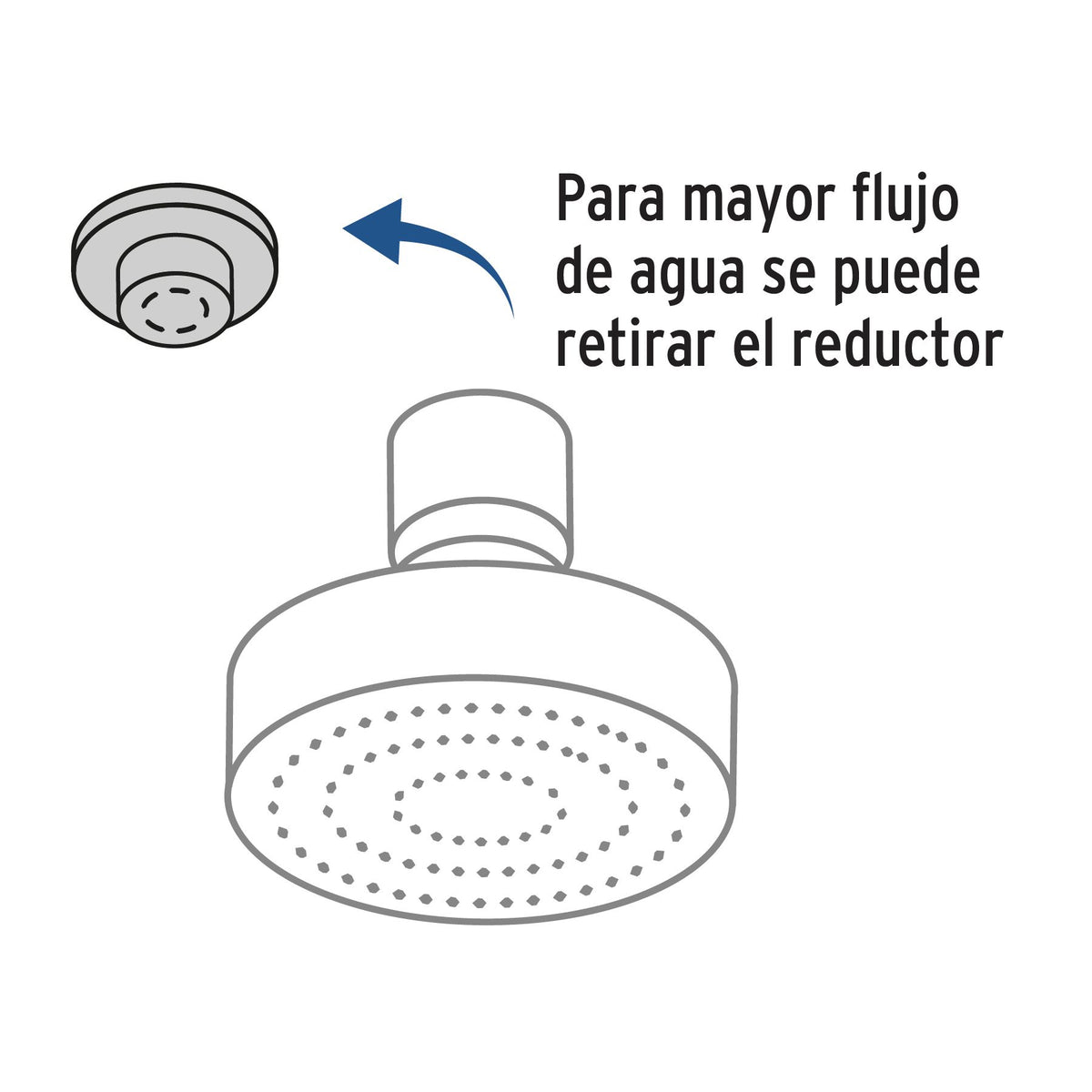 Regadera Redonda 4"1/4 de ABS Brazo y Chapeton de Acero Foset Basic Cromo