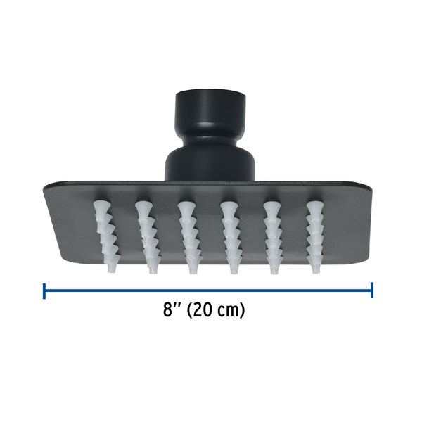 Regadera Cuadrada  4" Acero Inoxidable Foset Tubig Negro