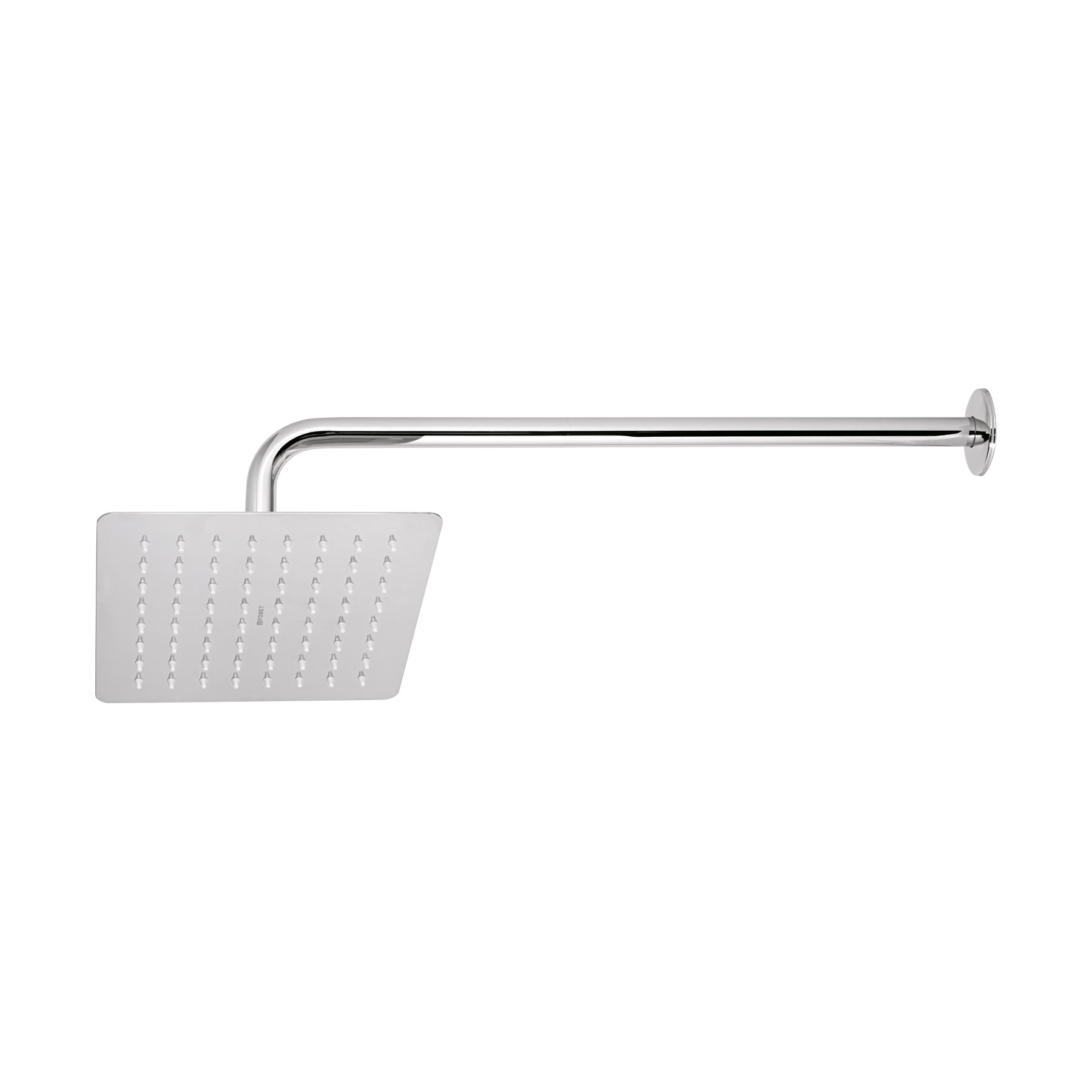 Regadera Cuadrada  8" con Brazo y Chapeton  FOSET TUBIG Acabado Cromo