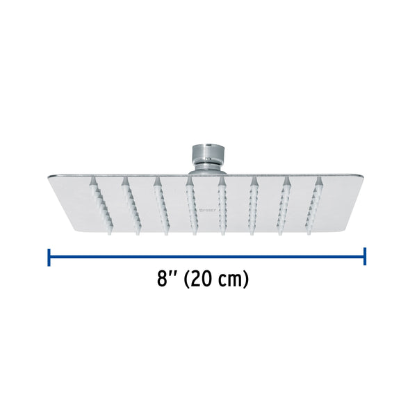 Regadera Cuadrada  8" Acero Inoxidable Foset Tubig Cromo