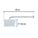 Regadera Cuadrada  8" con Brazo y Chapeton Foset Tubig Cromo