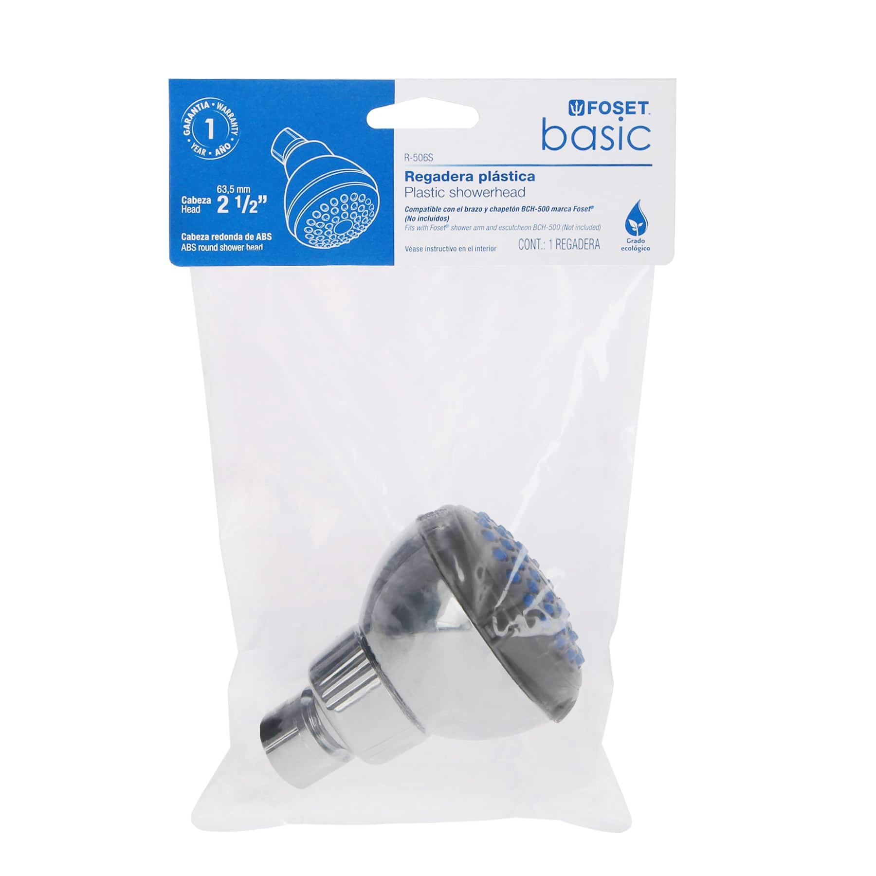Regadera Redonda de ABS 2"1/2 Foset Basic