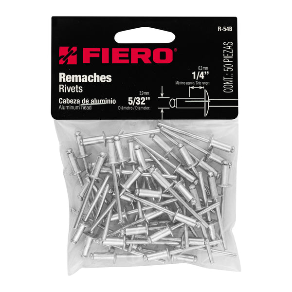 Remache 54 Diametro 4 mm - 5/32" Largo 1/4'' Fiero