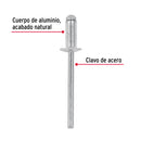 Remache 54 de 5/32" X 1/8'' Fiero Bolsa con 50 Piezas