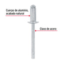 Remache 64 de 3/16" X 1/4'' Fiero Bolsa con 50 Piezas
