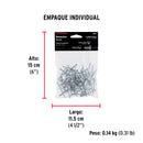 Remache Ala Ancha 66 de 3/16" X 3/8'' Fiero Bolsa con 50 Piezas