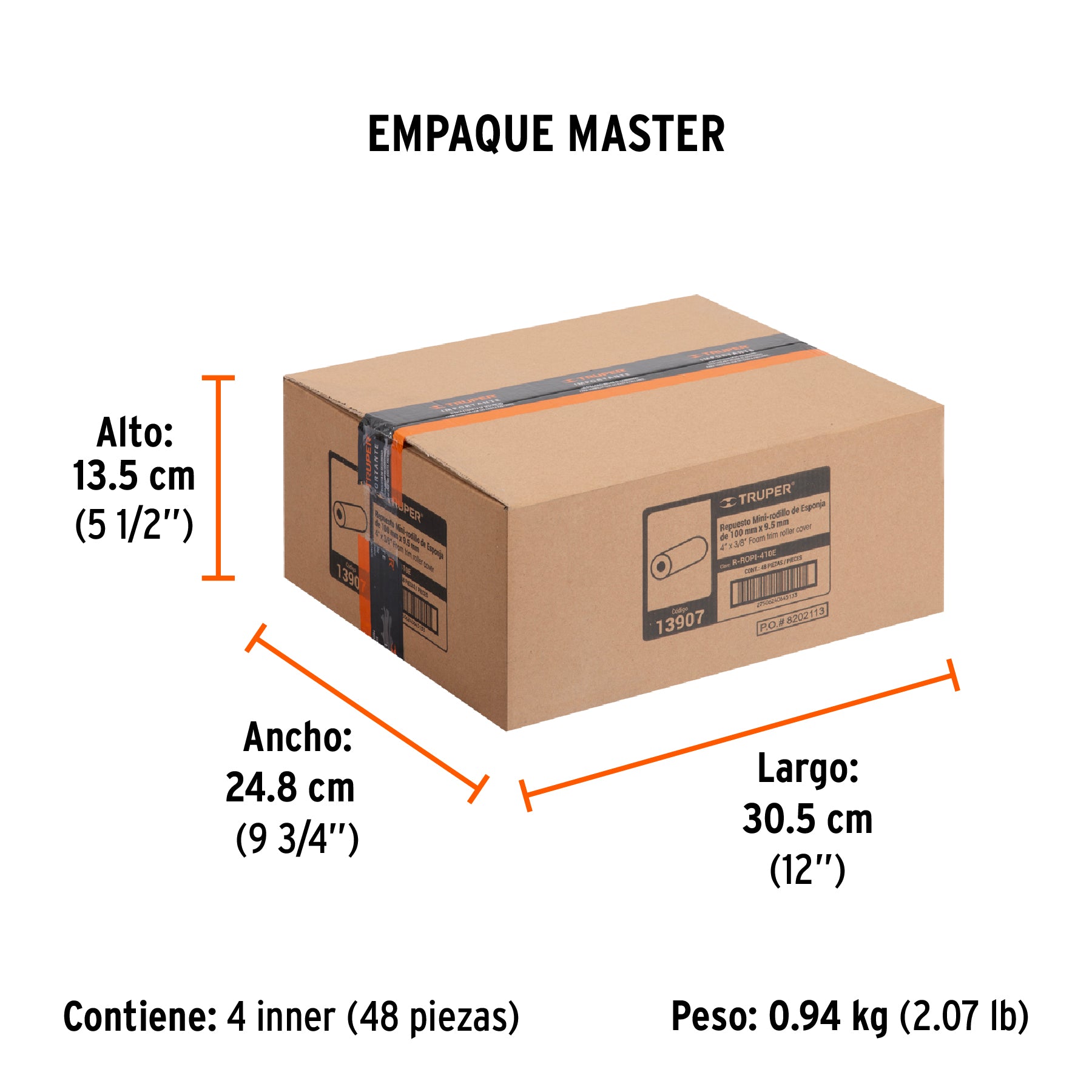 Felpa para Mini Rodillo 4" Truper Esponja Bolsa con 2
