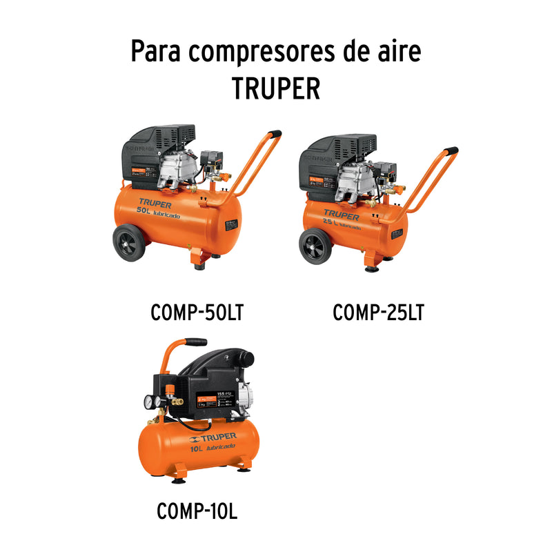 Manometro para Compresor de Aire 1/4" Truper