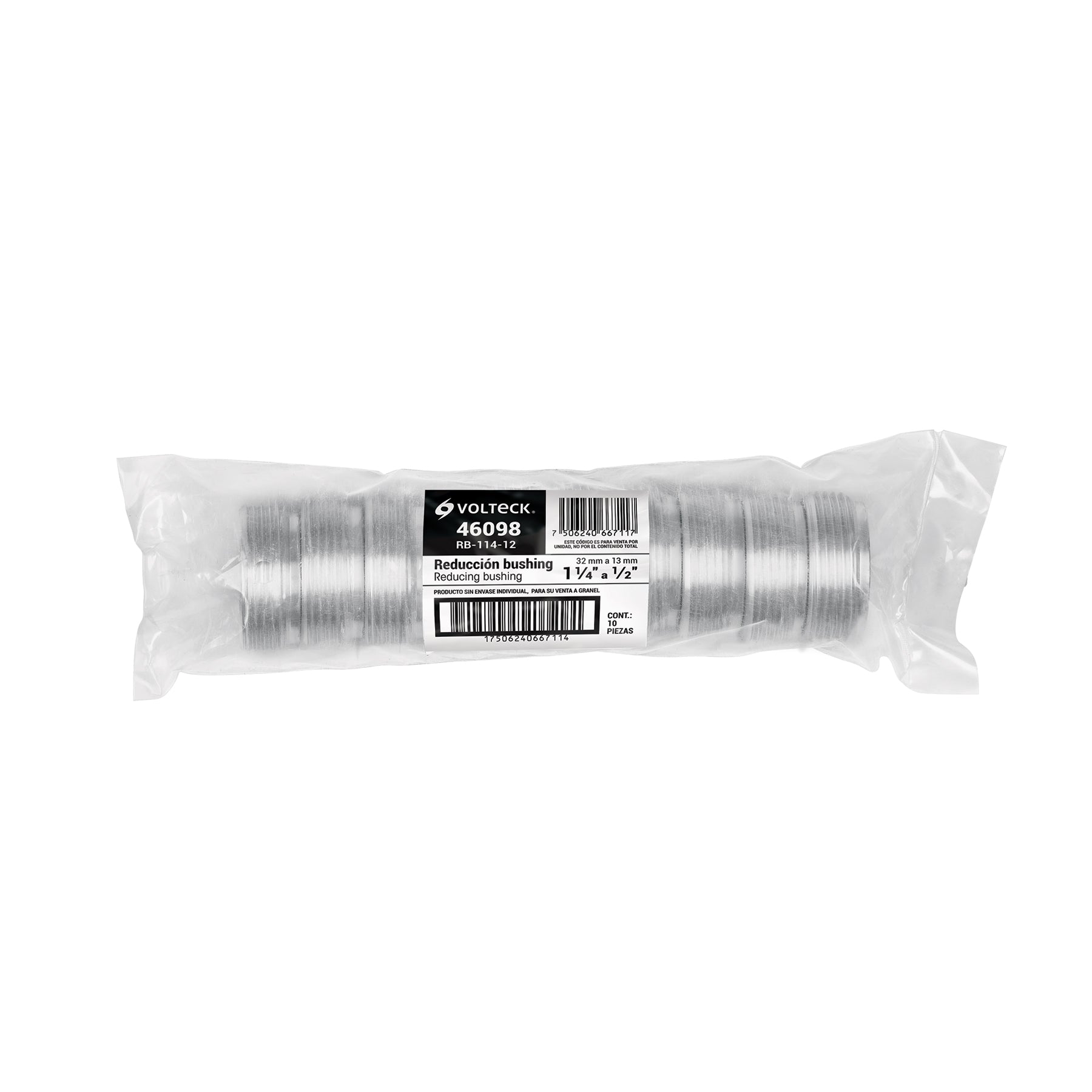 Reduccion Bushing de Aluminio 1"1/4 a 1/2" Volteck
