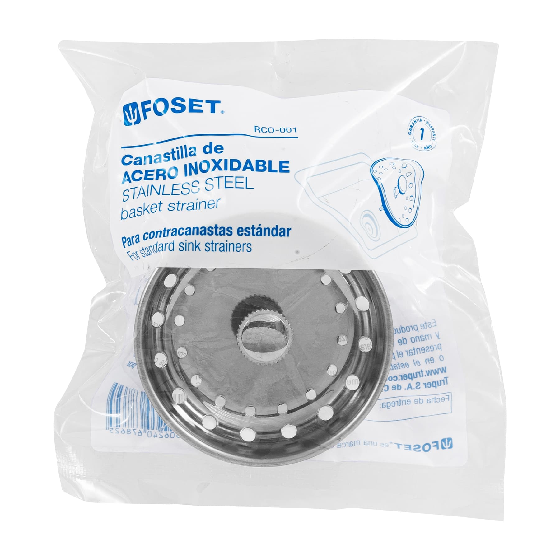 Canastilla de Acero Inoxidable 3"1/2 Foset