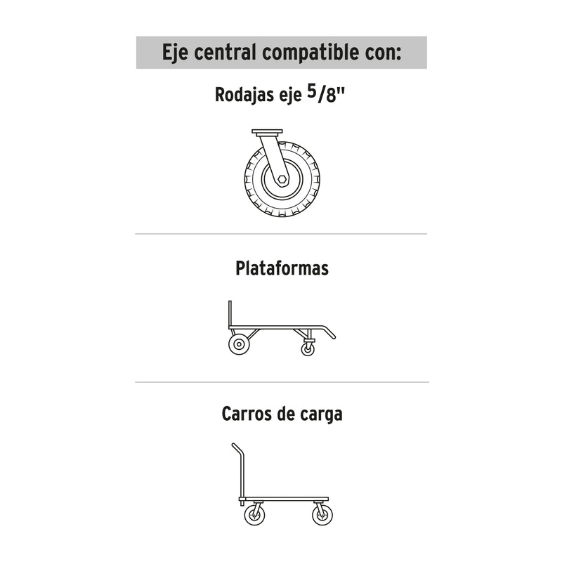 Rueda para Diablo Un Balero 6" Pretul
