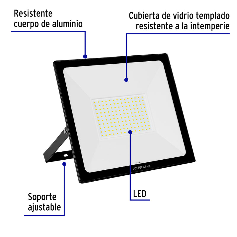 Reflector LED Ultra Delgado Volteck Luz Blanca 100 Watts