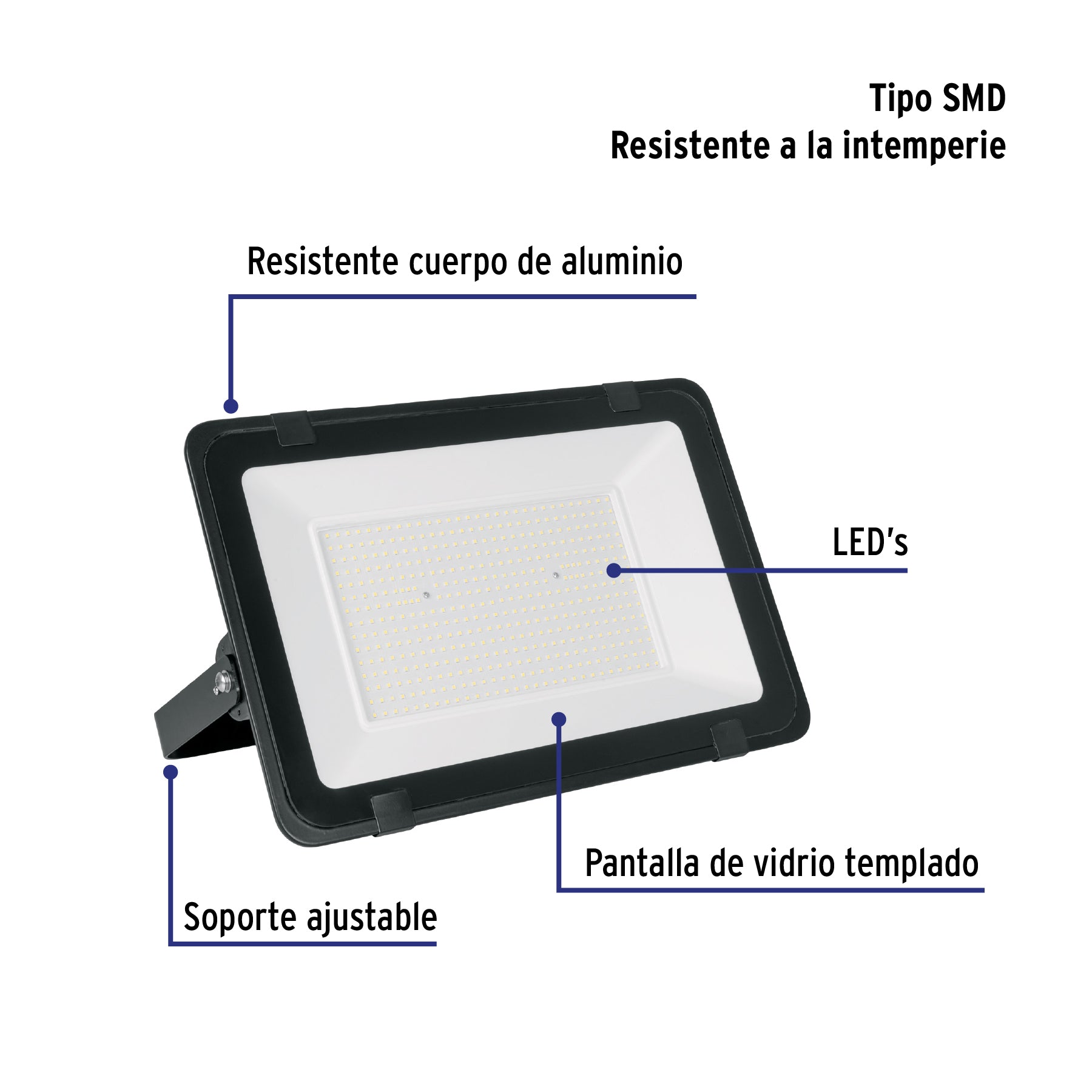 Reflector LED Ultra Delgado Volteck Luz de Dia 300 Watts