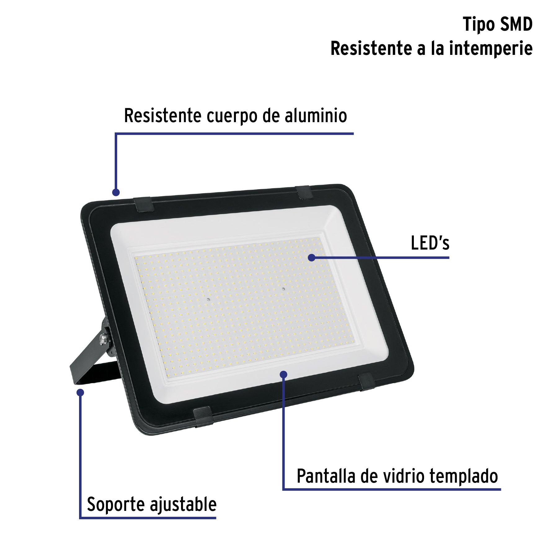 Reflector LED Ultra Delgado Volteck Luz de Dia 400 Watts
