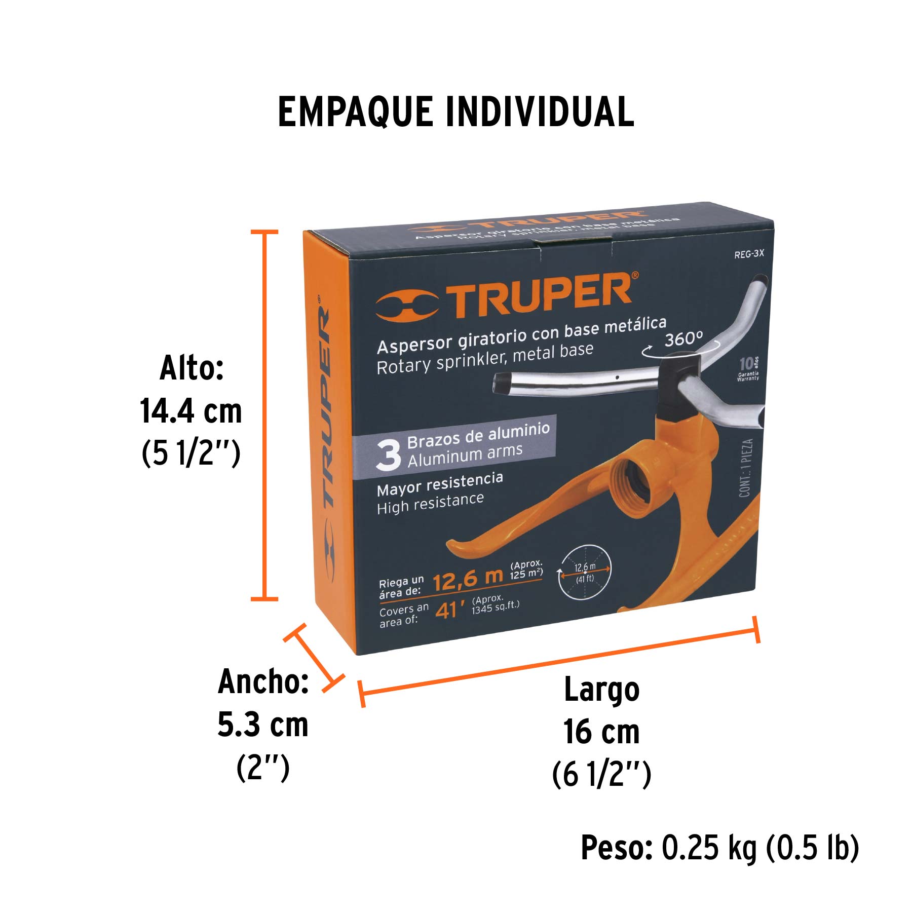 Aspersor Base Metalica 3 Brazos de Aluminio Truper
