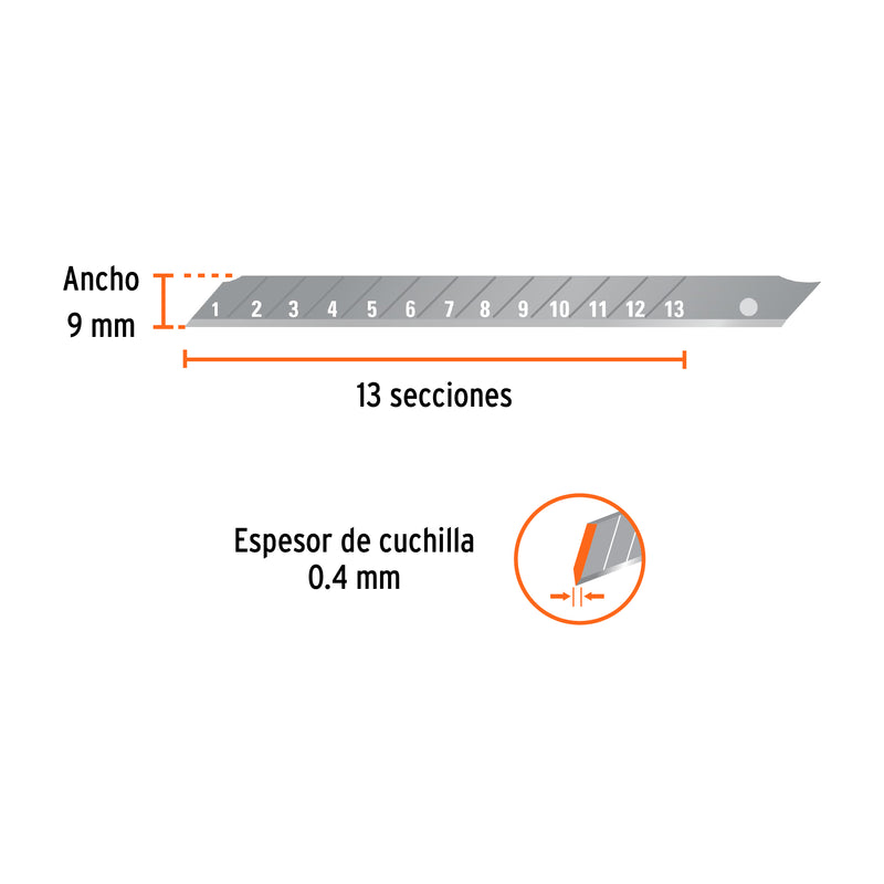 Repuestos para Cutter de  9 mm SK4 10 Piezas Truper