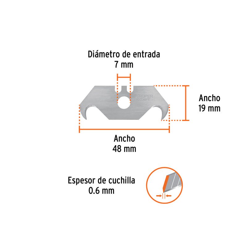 Cuchillas para Acrílico para NV-7X y NM-6 Dispensador con 10 Piezas Truper