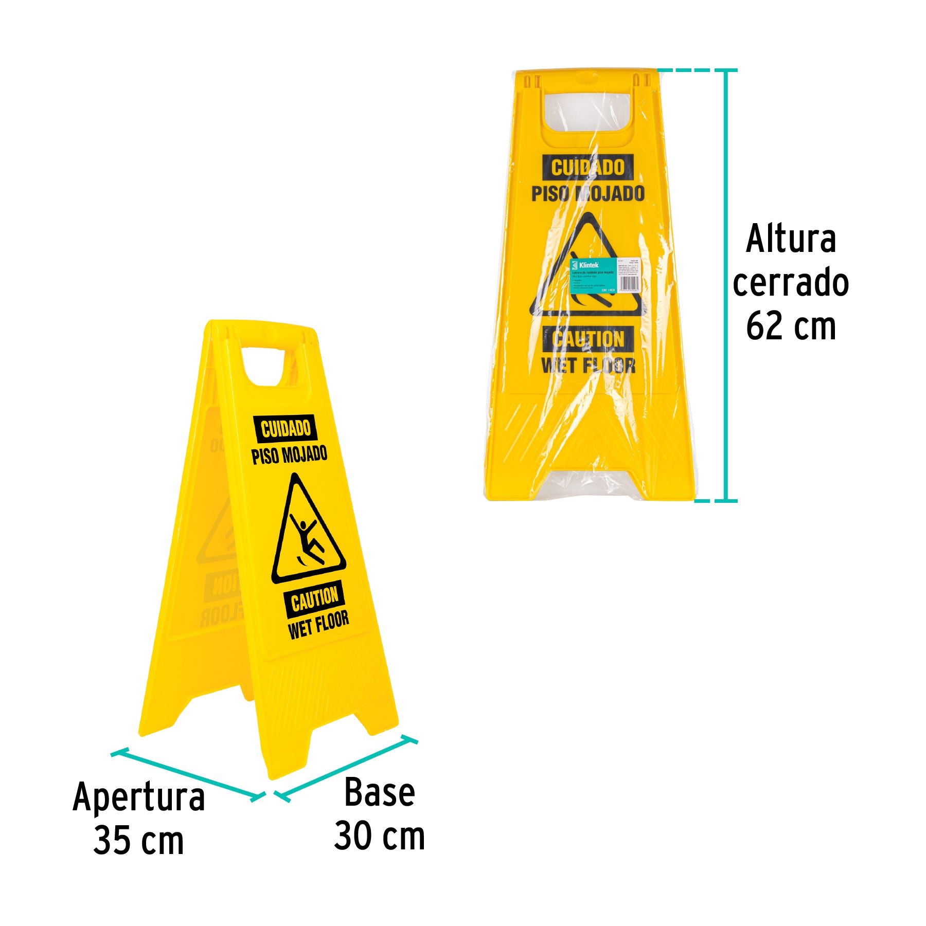 Letrero Plegable de Piso Mojado Klintek